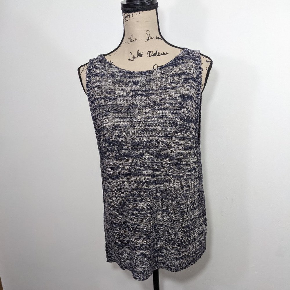 Eileen Fisher 100% Organic Linen Sweater Knit Vest Tank Top Sleeveless S
